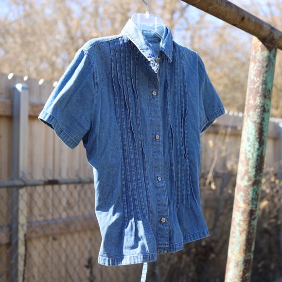 Vintage Stonebridge Petites | Denim Short Sleeve - Picture 12 of 12
